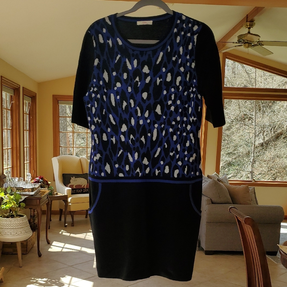 Trina Turk Stylish Black and Blue Dress